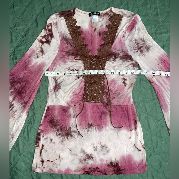 VENUS Tie-Dye Lace-Up Fantasy Top, size Small, NWOT - Picture 6 of 8